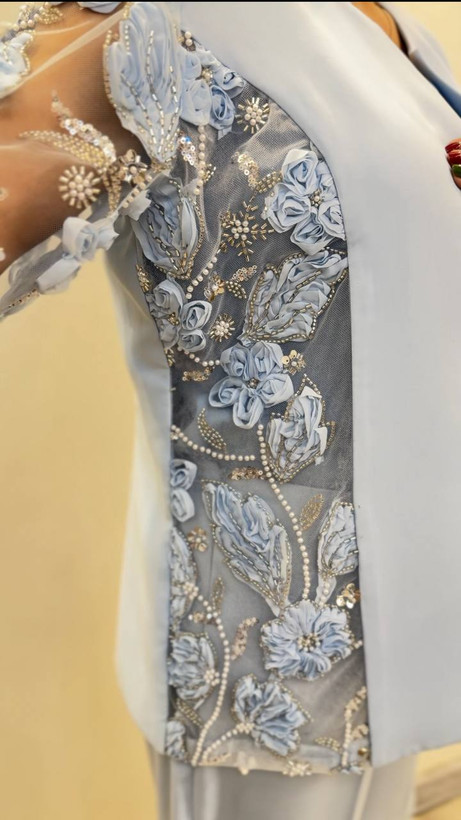 شلوار دمپا گشاد مجلسی ست با کت کرپ